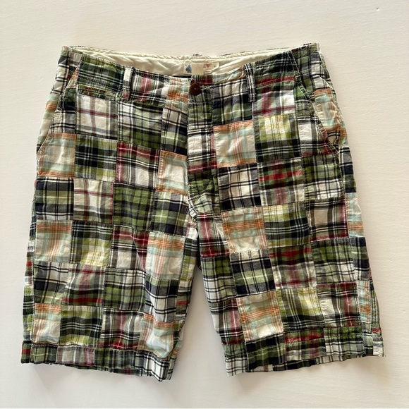 J. Crew Other - J. Crew Sun-Washed Madras Patchwork Shorts Size 33